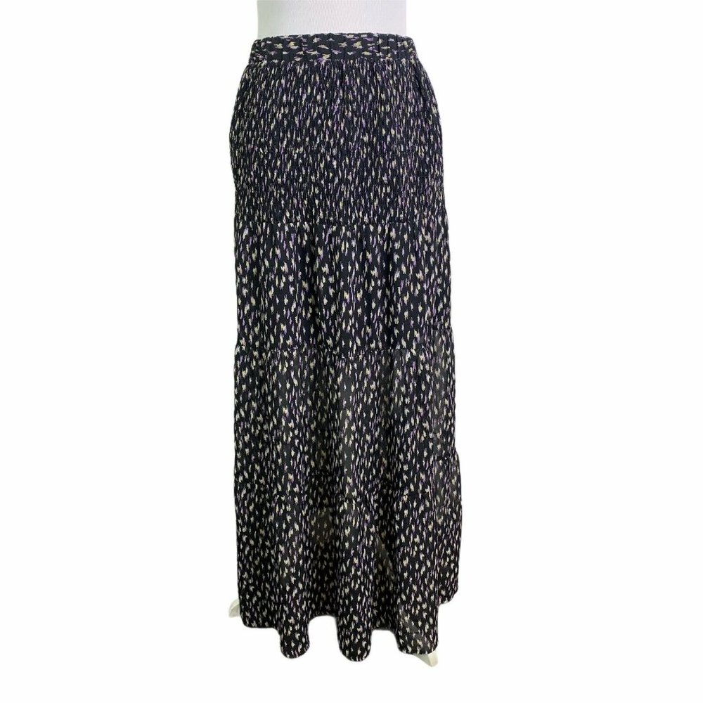 Code X Mode Print Tiered Elastic Waist Maxi Skirt - image 1